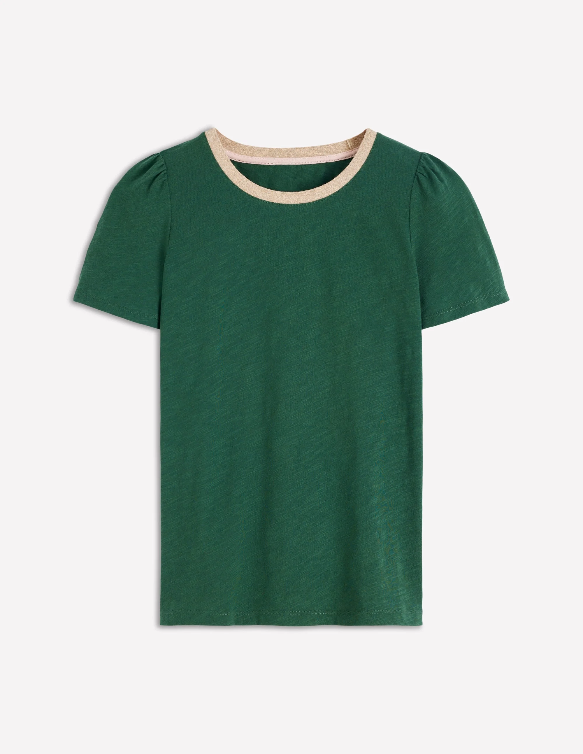 Metallic Trim T-Shirt-Trekking Green - 1