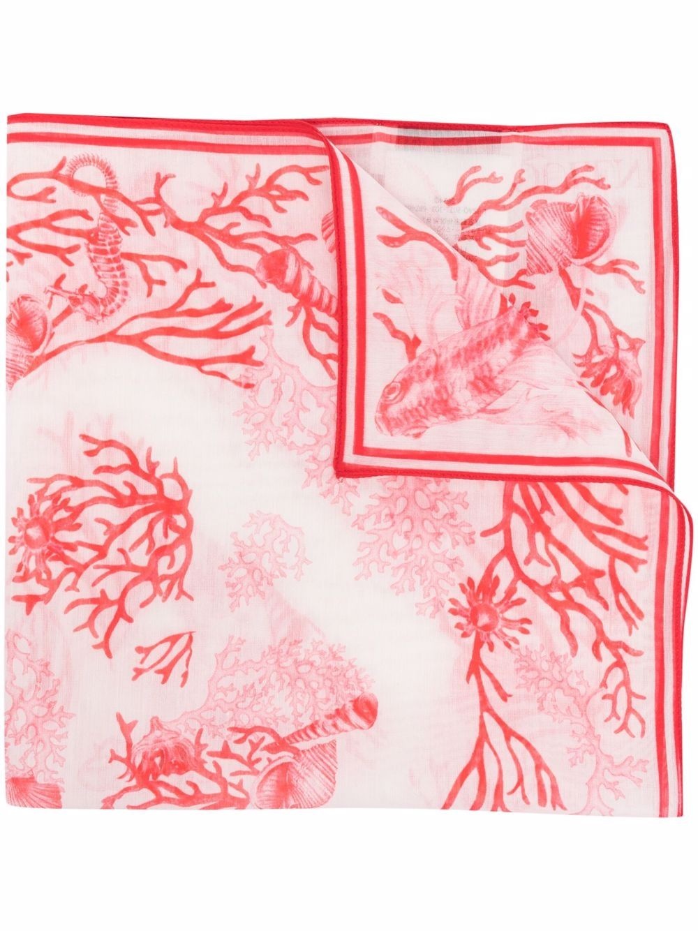 coral-motif branded scarf - 1