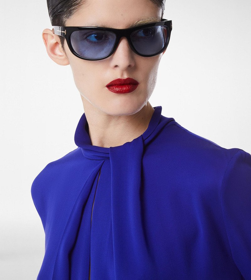 TOM FORD WASHED SILK GEORGETTE LONG SLEEVE BLOUSE outlook