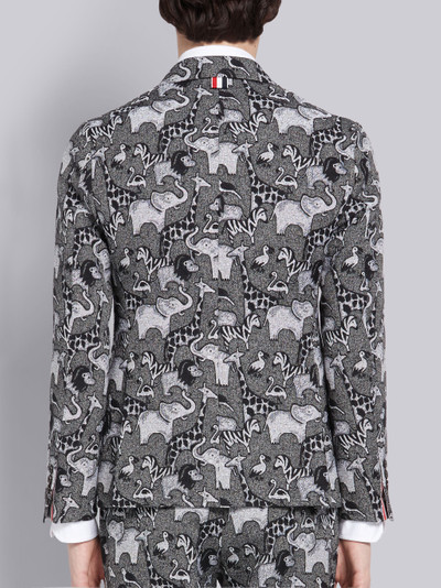 Thom Browne Medium Grey Animal Icon Tapestry Jacquard Classic Sport Coat outlook