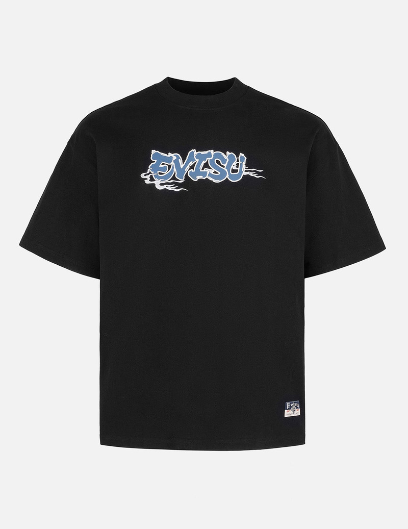 Logo and Ninja Daruma Daicock Print Loose Fit T-shirt 1