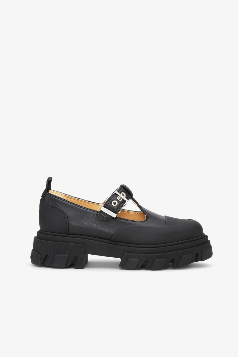 BLACK CLEATED MARY JANE SHOES 1