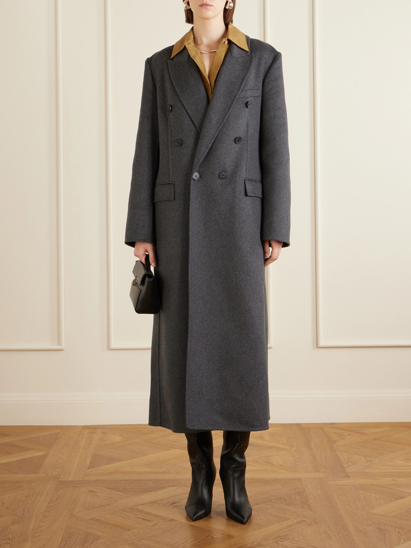 Victoria Beckham Double-breasted Wool-blend Long Coat outlook