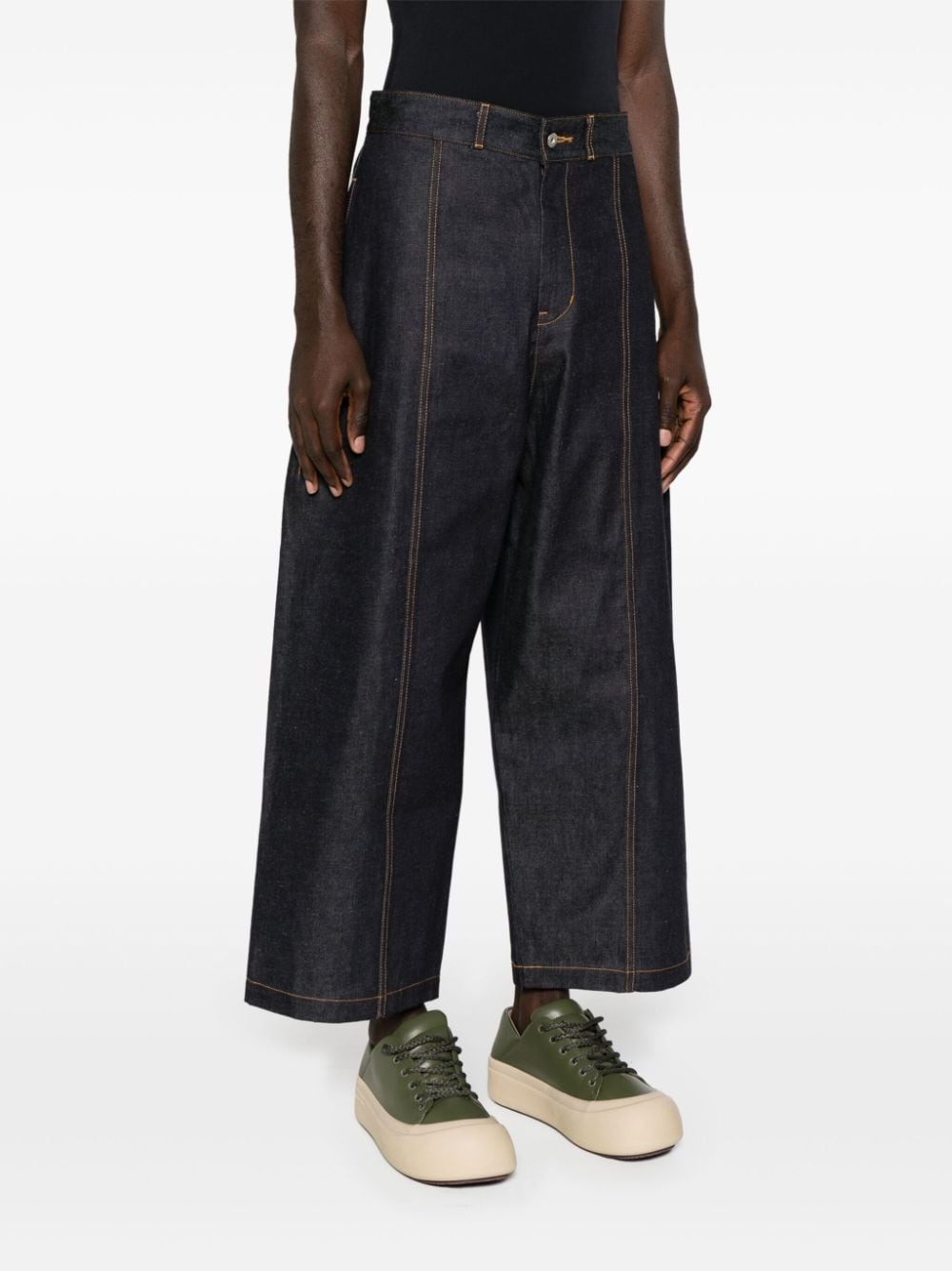 seam-detail wide-leg jeans - 3