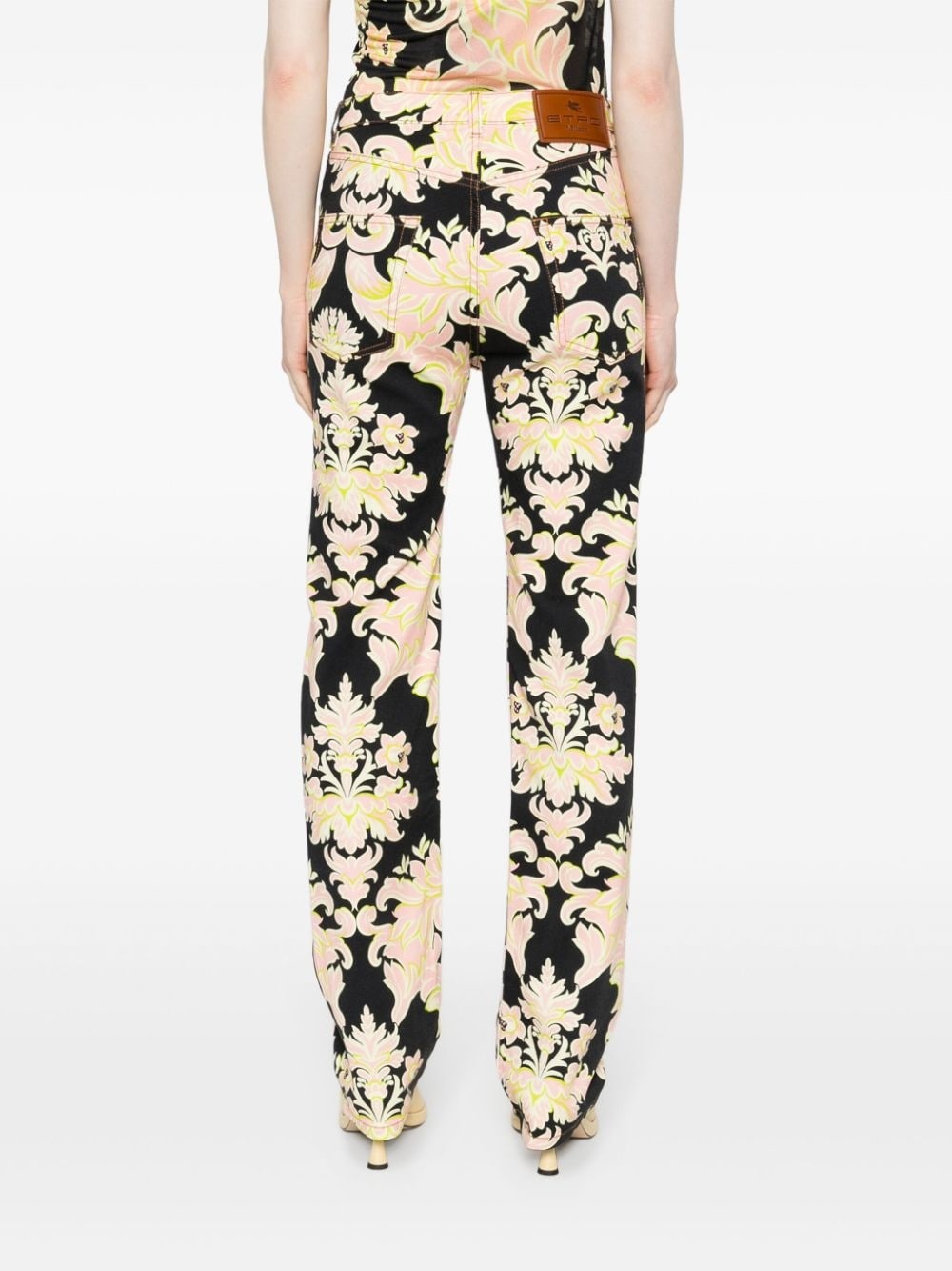floral-print straight-leg jeans - 4