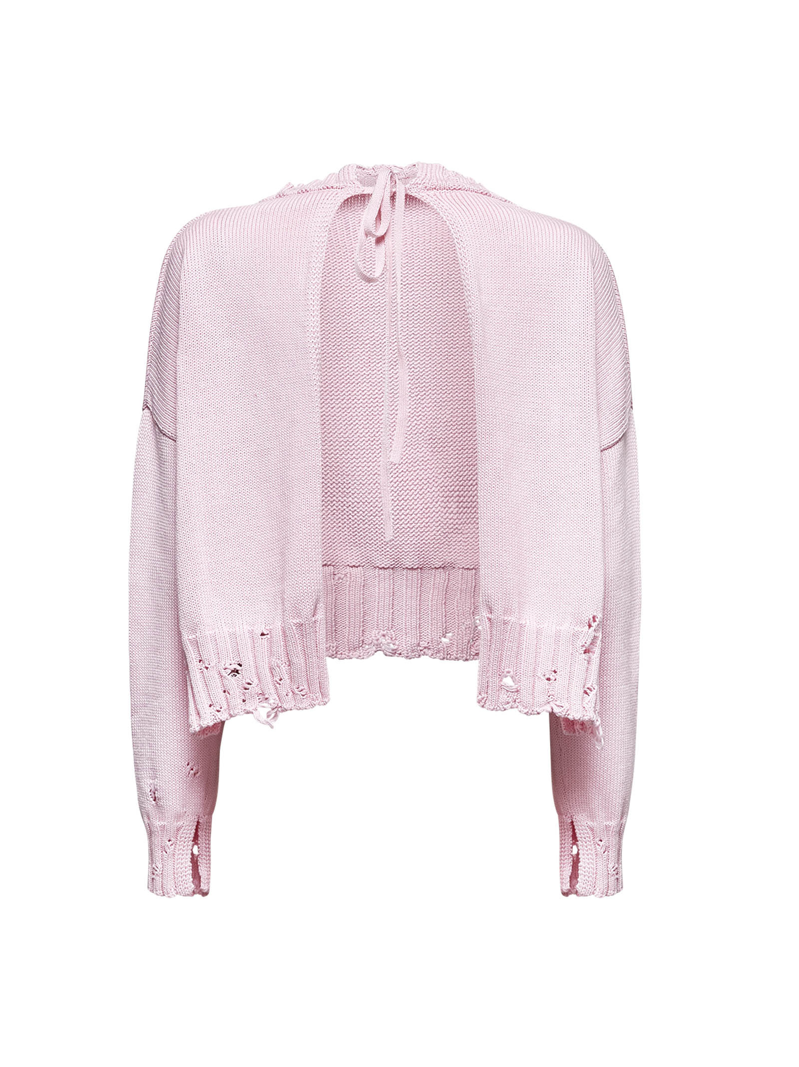 Pink cotton crop sweater - 2