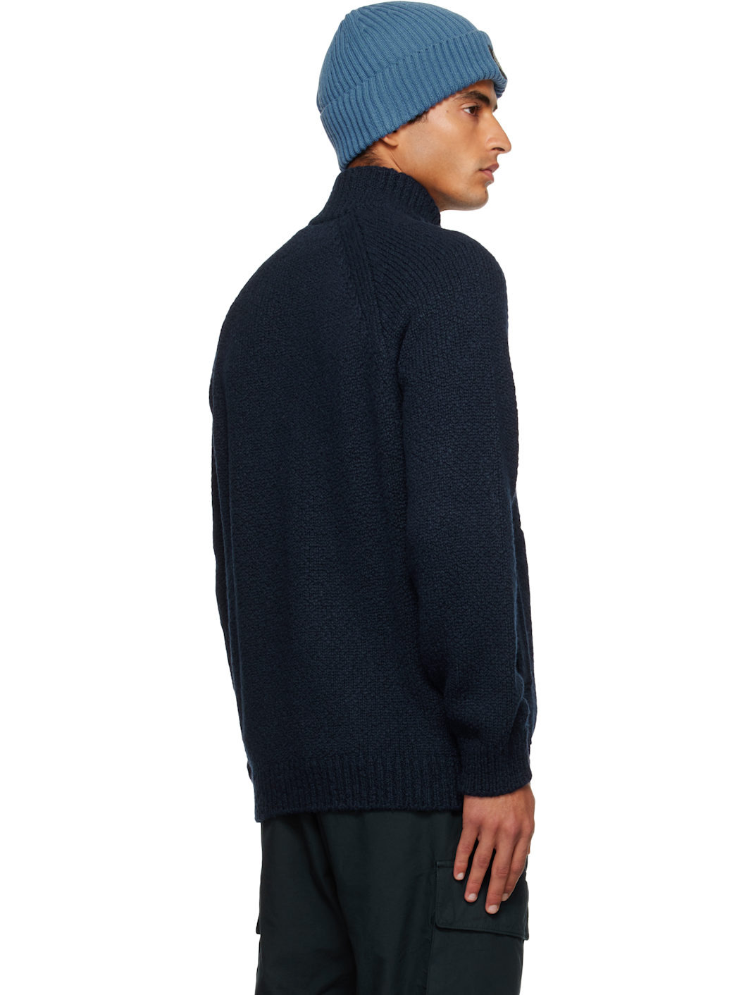 Navy 5100051 Wool Cardigan - 3