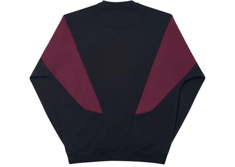PALACE Palace Droppeth Crew Black/Burgundy outlook