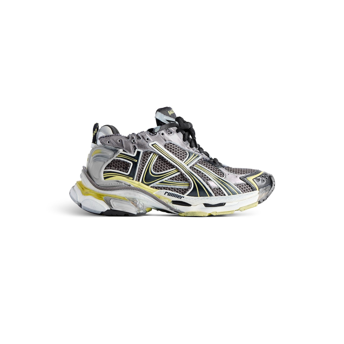 Men's Runner Sneaker  in Grey/yellow/white - 1