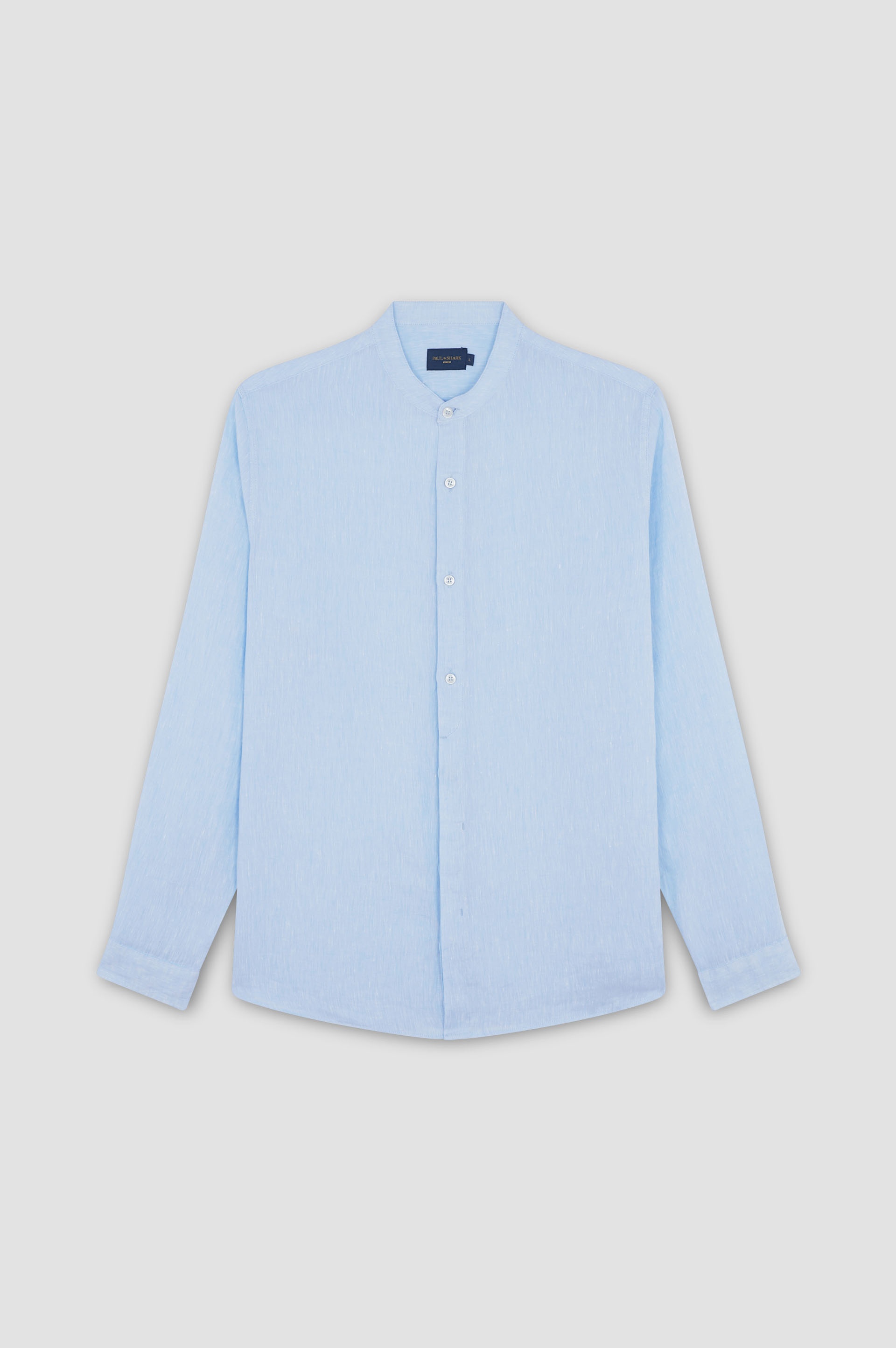 LINEN SHIRT WITH MANDARIN COLLAR - 1