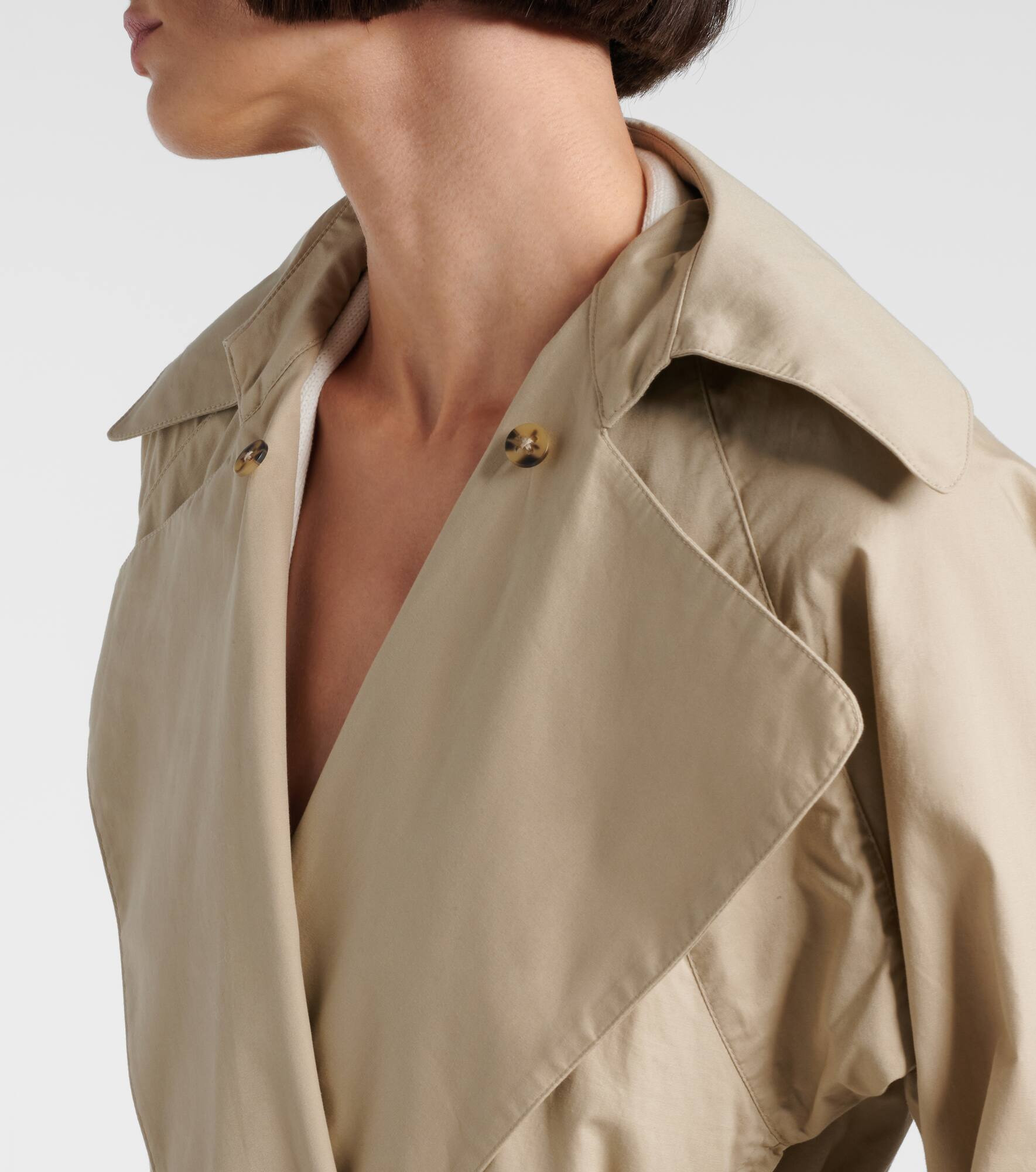 Cotton gabardine trench coat - 4