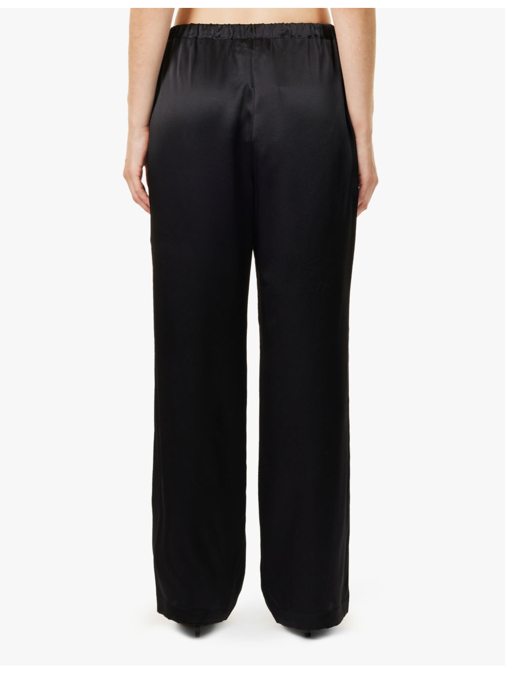 Olina drawstring relaxed-fit straight-leg silk-satin trousers - 4