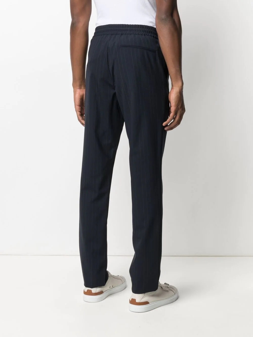 elasticated pinstripe trousers - 4