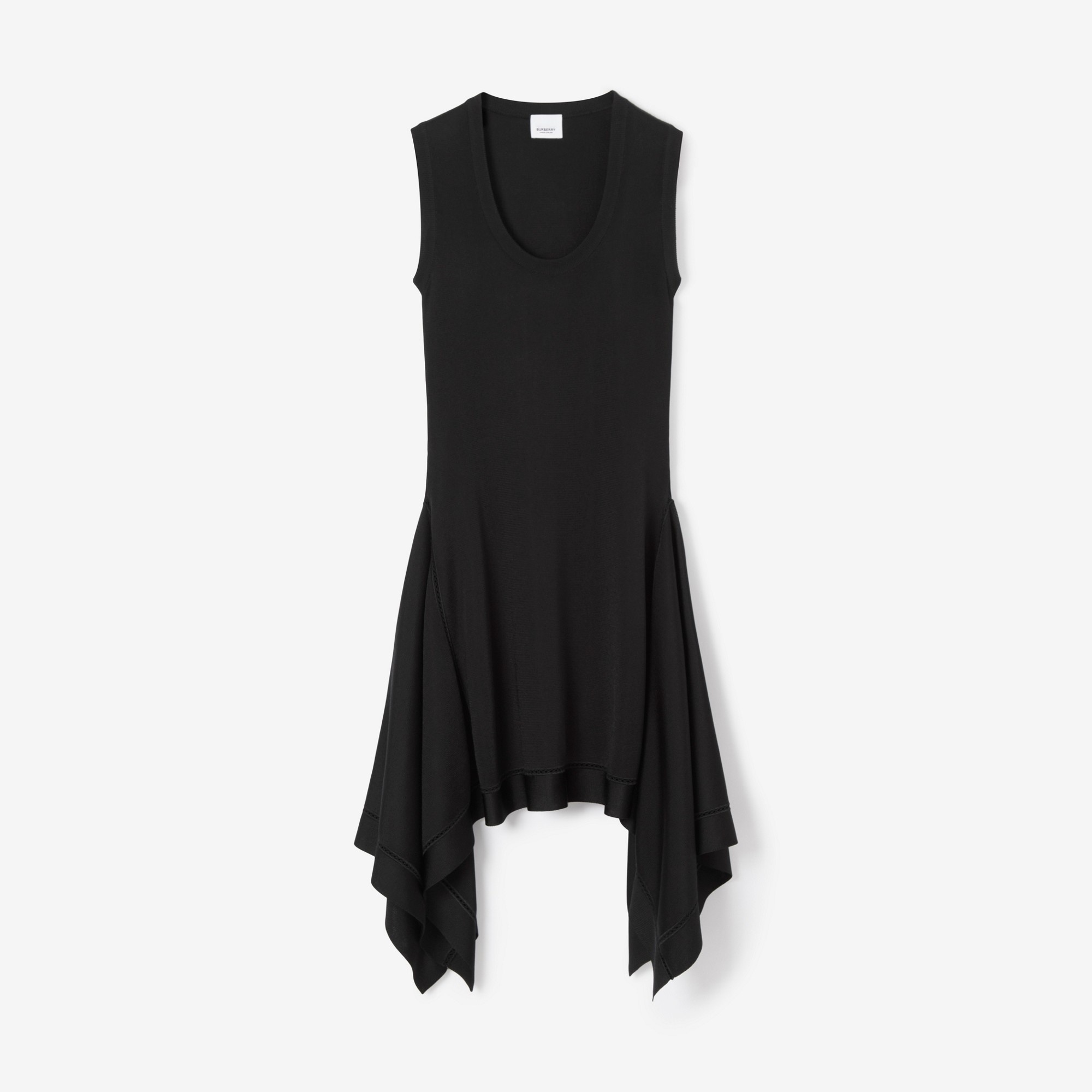Draped Hem Viscose Blend Dress - 1