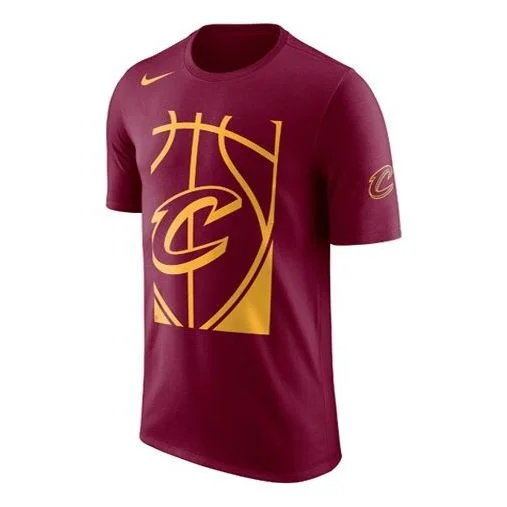 Nike 2018 NBA Cleveland Cavaliers Basketball Casual Short Sleeve Red Wine red AJ2440-677 - 1