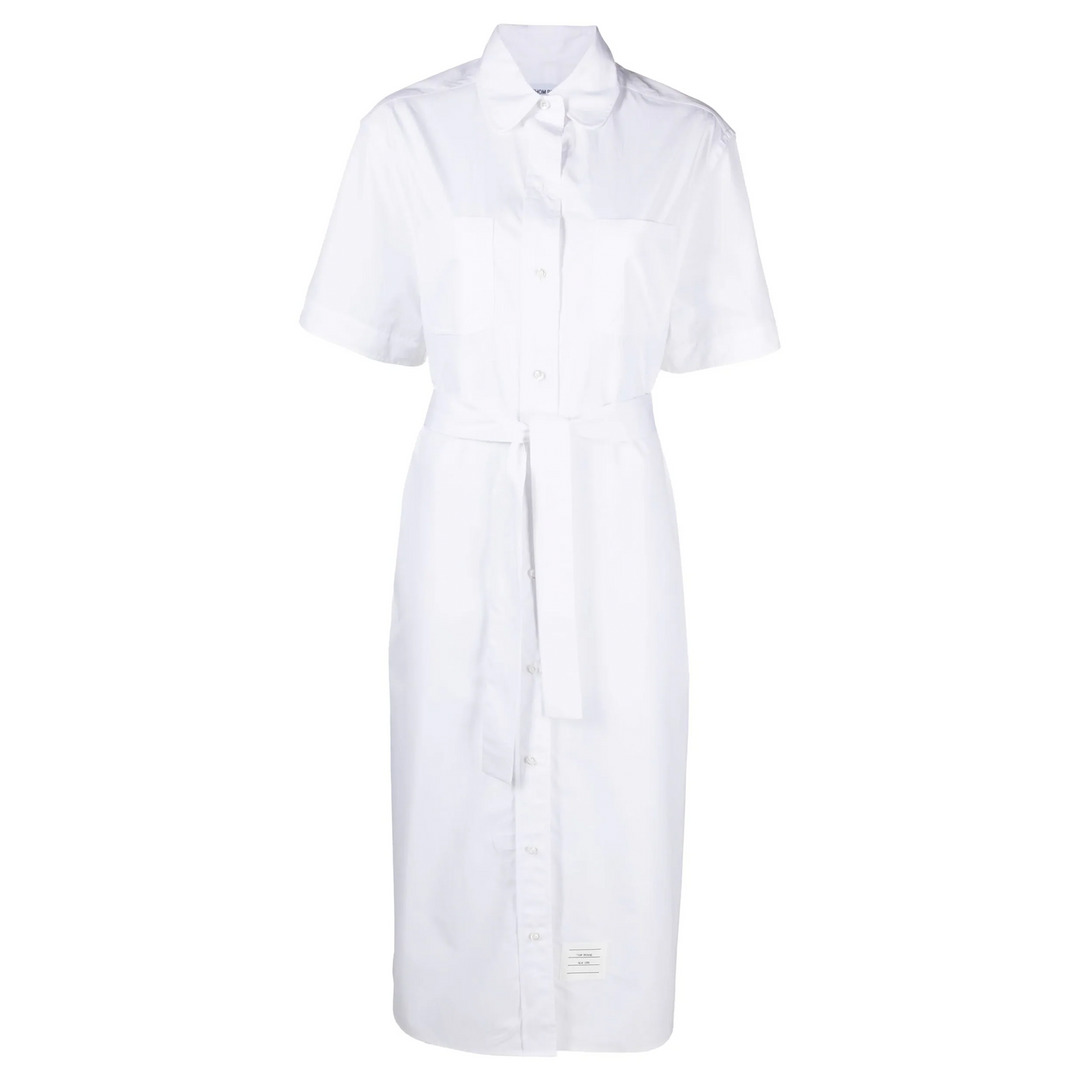 Solid Poplin Midi Shirt Dress - 1
