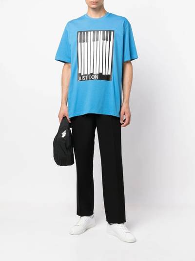 Just Don Piano-print cotton T-shirt outlook