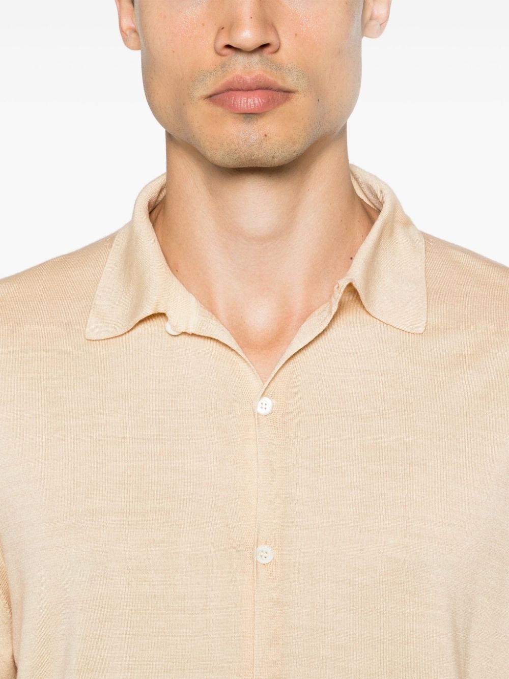 polo-collar cardigan - 5