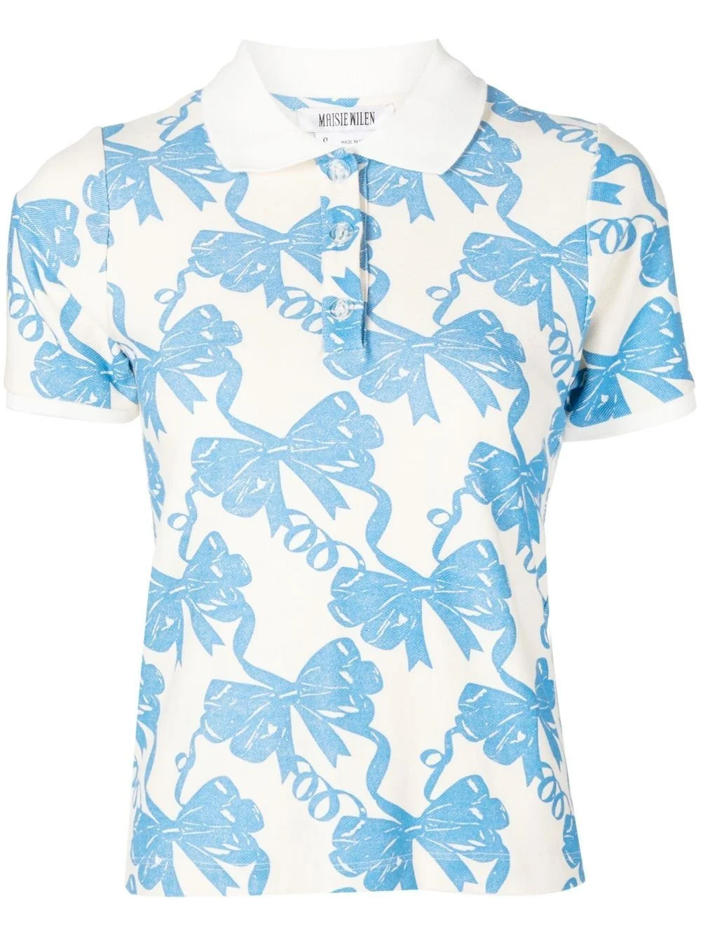 bow-print polo shirt - 1