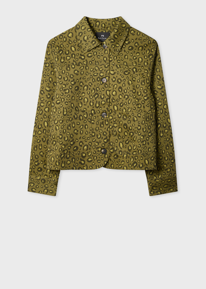 Women's Khaki 'Animal' Print Jacket 1