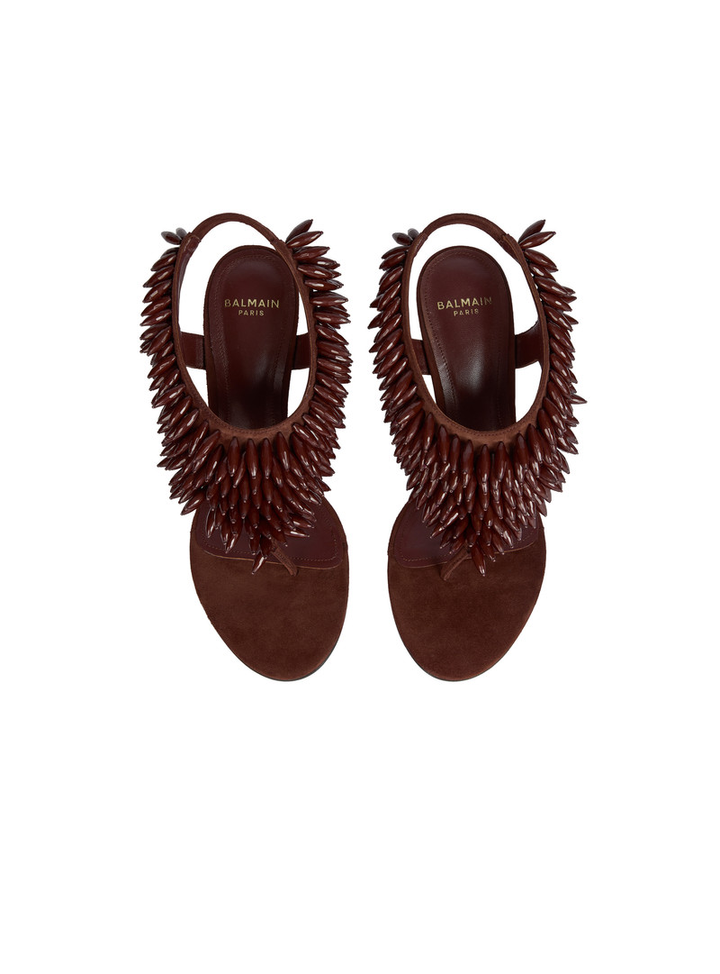 No Wedge beaded suede sandals 3