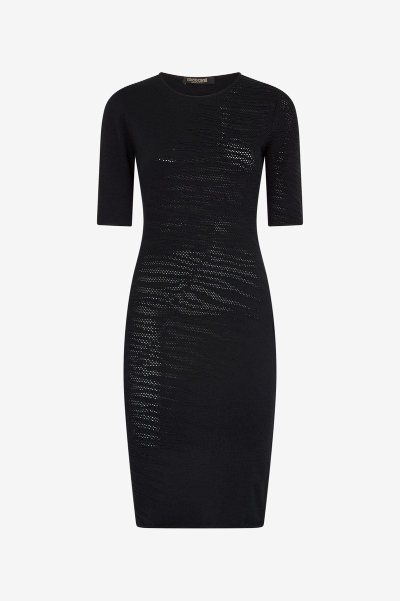 Midi Dress With White Tigress Openwork Detailing 1