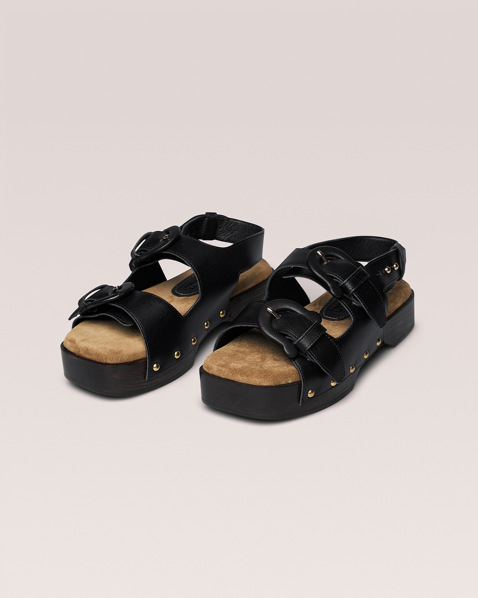MAHALIA - Chunky suede sandals - Black - 2