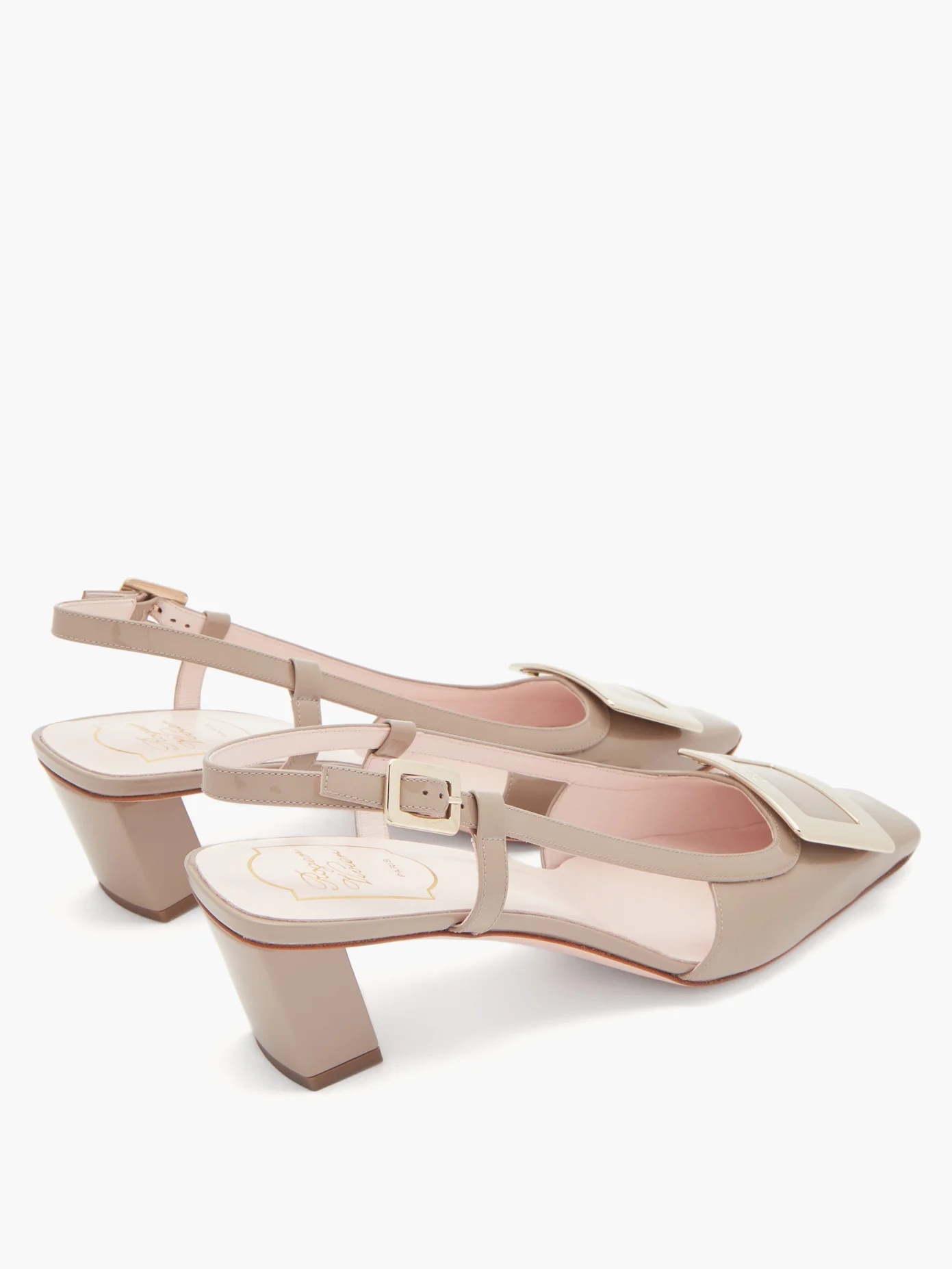 Belle Vivier buckle patent-leather slingback pumps - 4