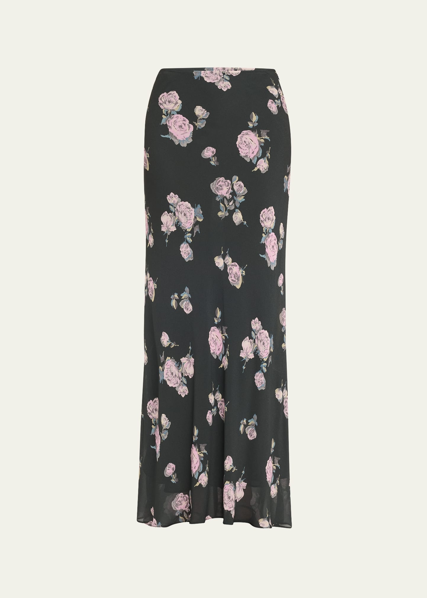 Floral Crepe Maxi Skirt - 1