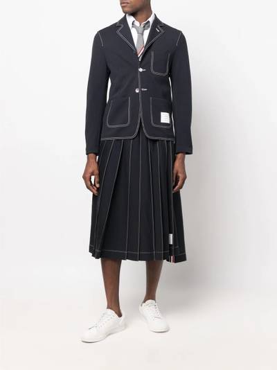 Thom Browne 4-Bar patch stitched blazer outlook