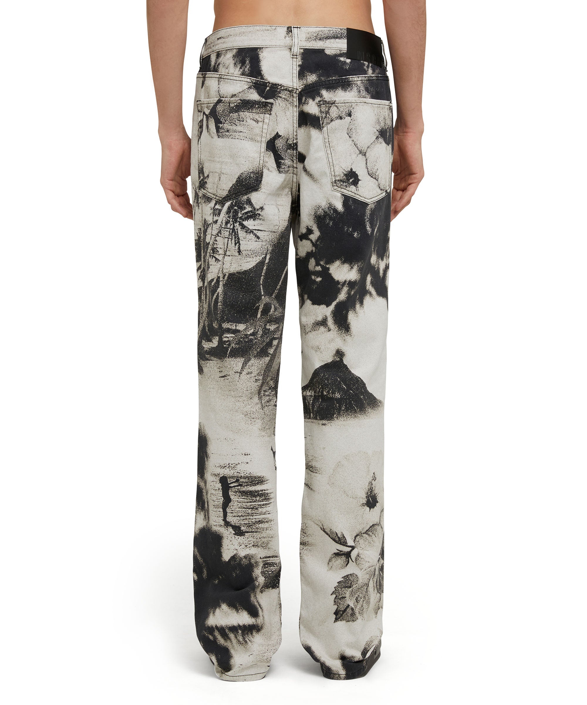 Straight-leg jeans with "MSGM Dreaming" print - 3