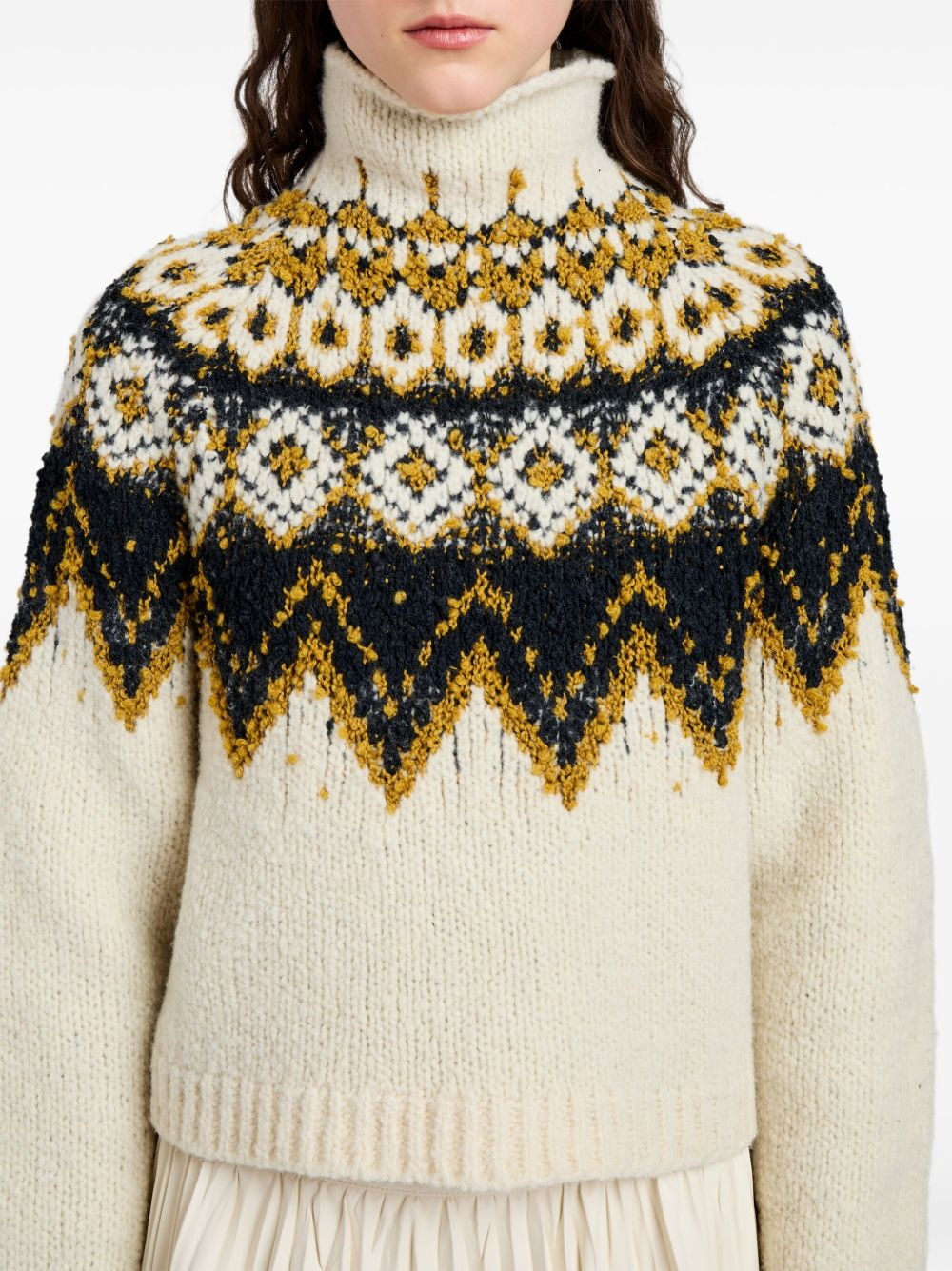 Lizzy fairisle-pattern turtleneck sweater - 5
