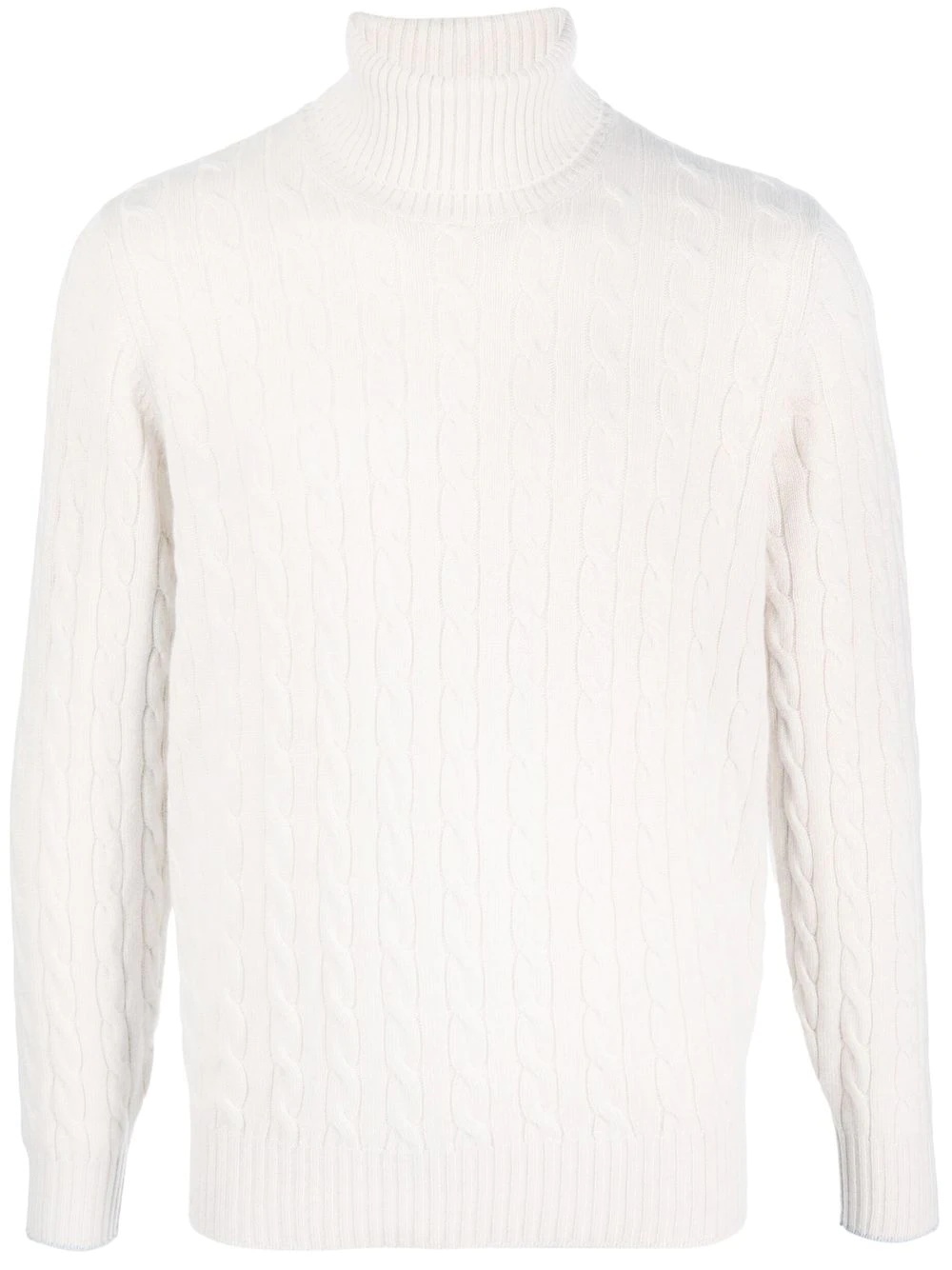 cable-knit roll neck jumper - 1