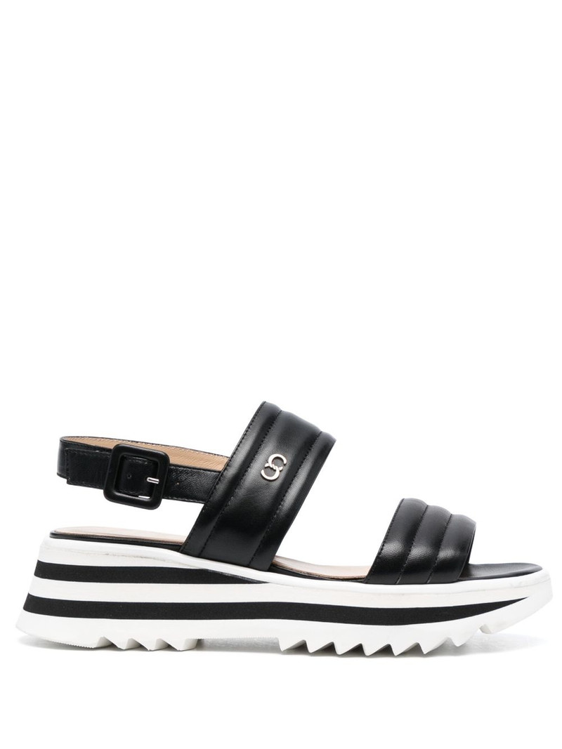 logo-print wedge sandals 1