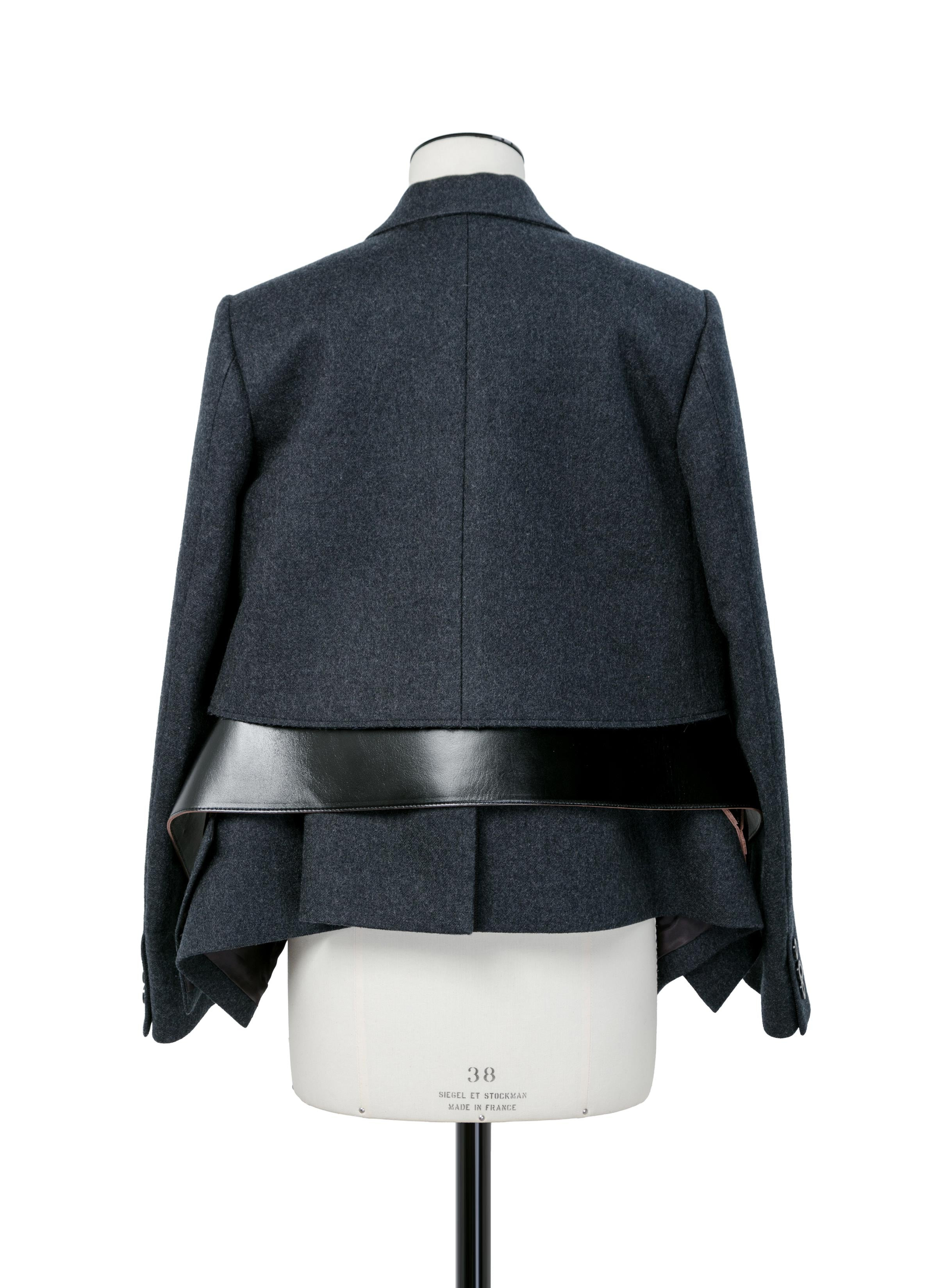 Wool Melton x Leather Jacket - 4