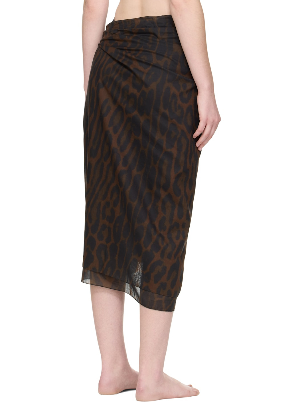Brown Pareo Wrap Cover-Up Skirt - 3