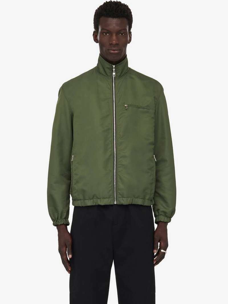 Men's McQueen Graffiti Reversible Jacket in Black/khaki 5