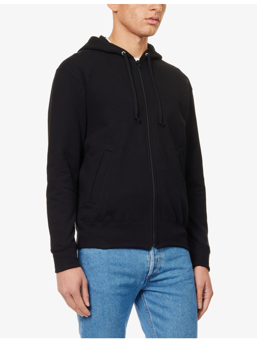 Brand-patch two-welt-pockets regular-fit cotton-jersey hoody - 3