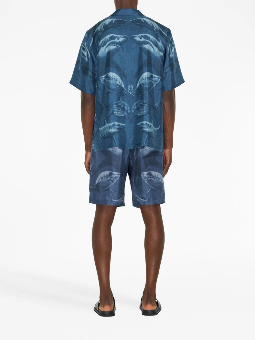 SHARK-PRINT SILK SHORTS - 3