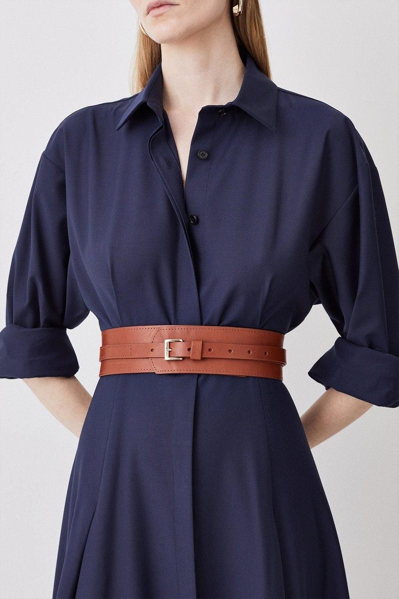 Leather Buckle Trim Belt 1