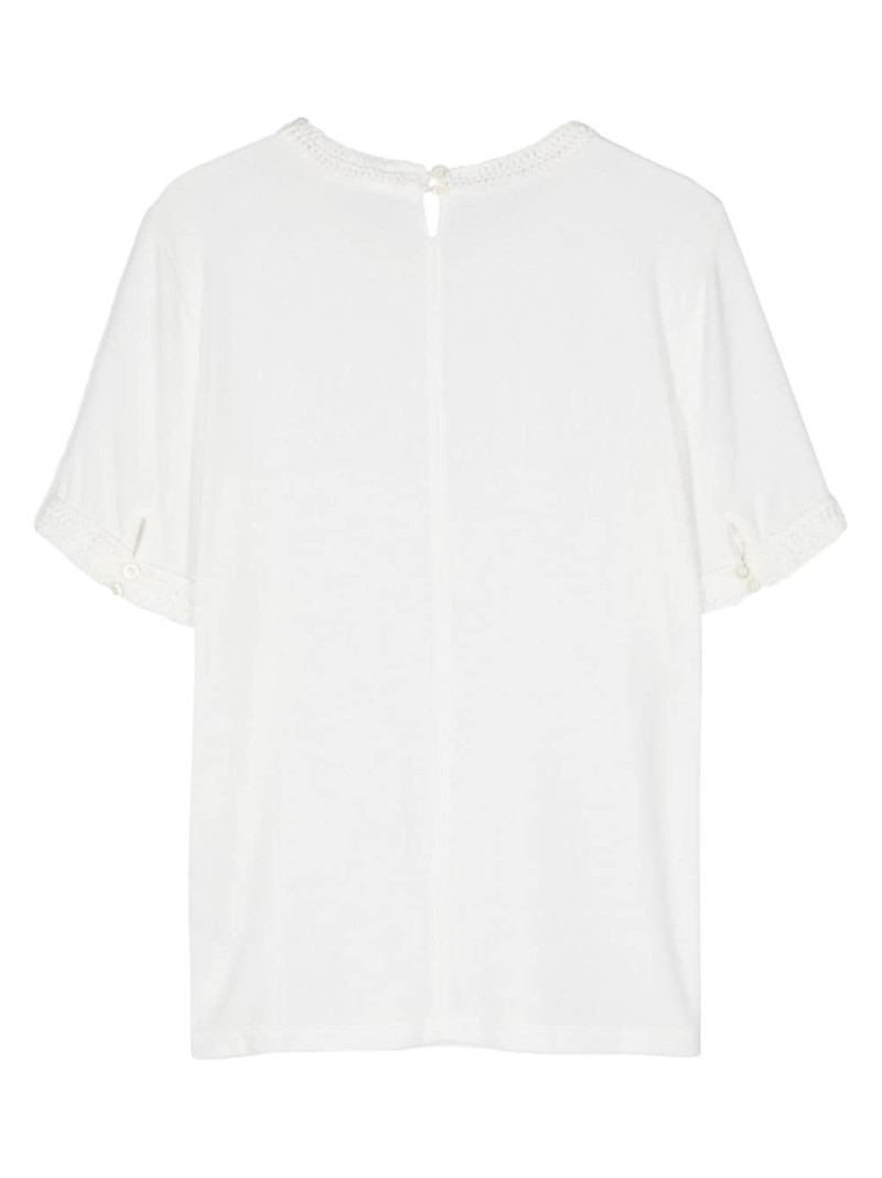 FRAME crochet-trim T-shirt outlook
