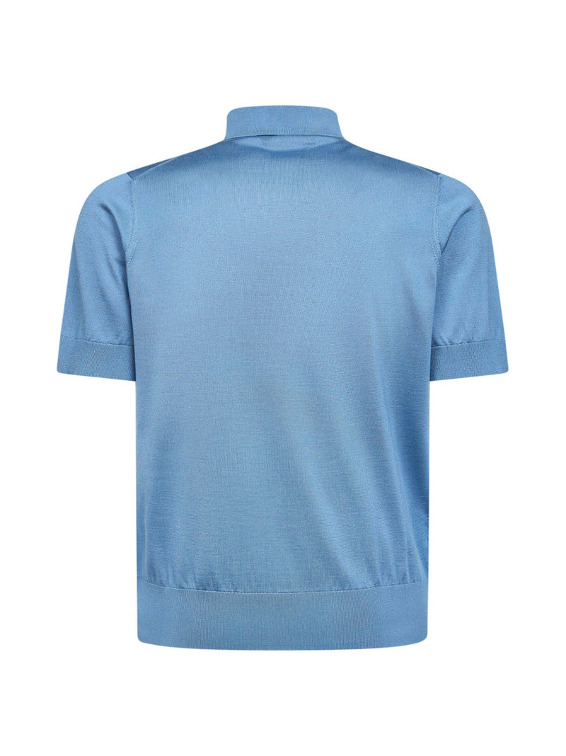 Dolce & Gabbana Light blue silk knit polo shirt outlook