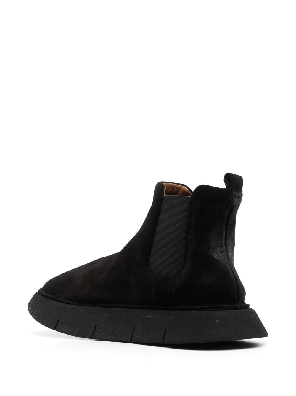 suede round-toe slip-on boots - 3