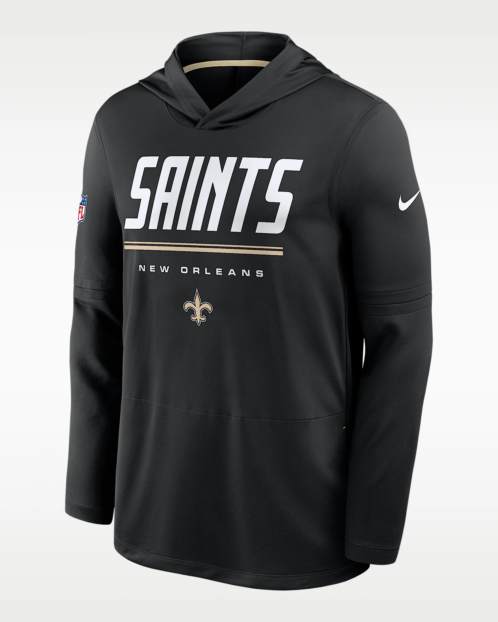 New Orleans Saints Sideline Men's Nike Dri-FIT NFL Long-Sleeve Hooded Top - 1