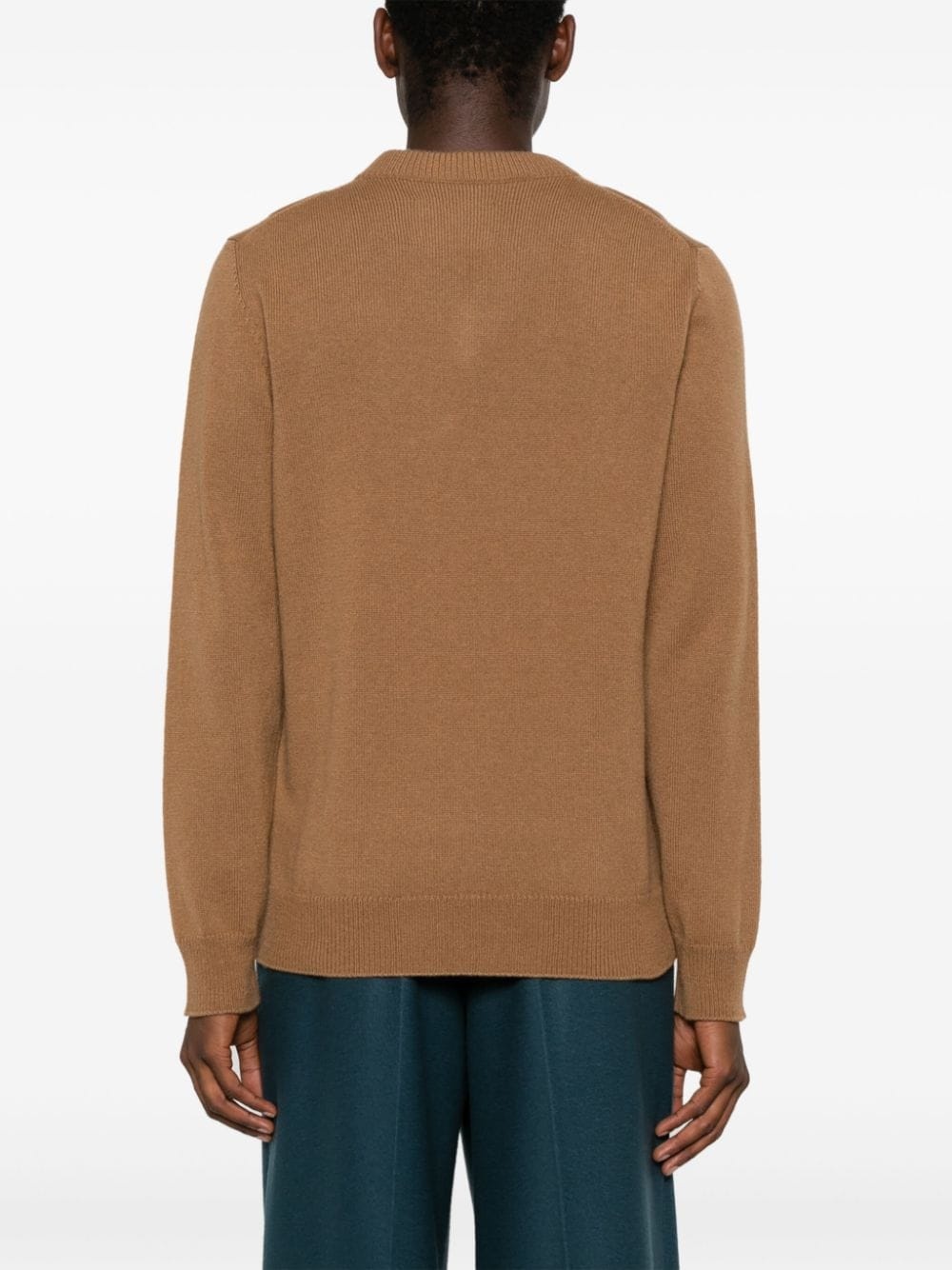 V-neck ribbed-knit jumper - 4