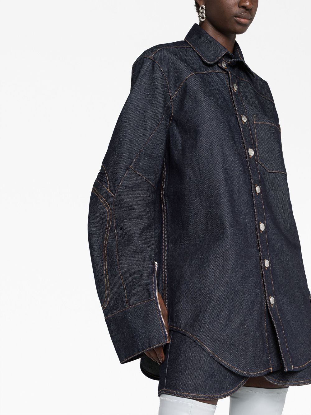 Moto oversized denim shirt - 5