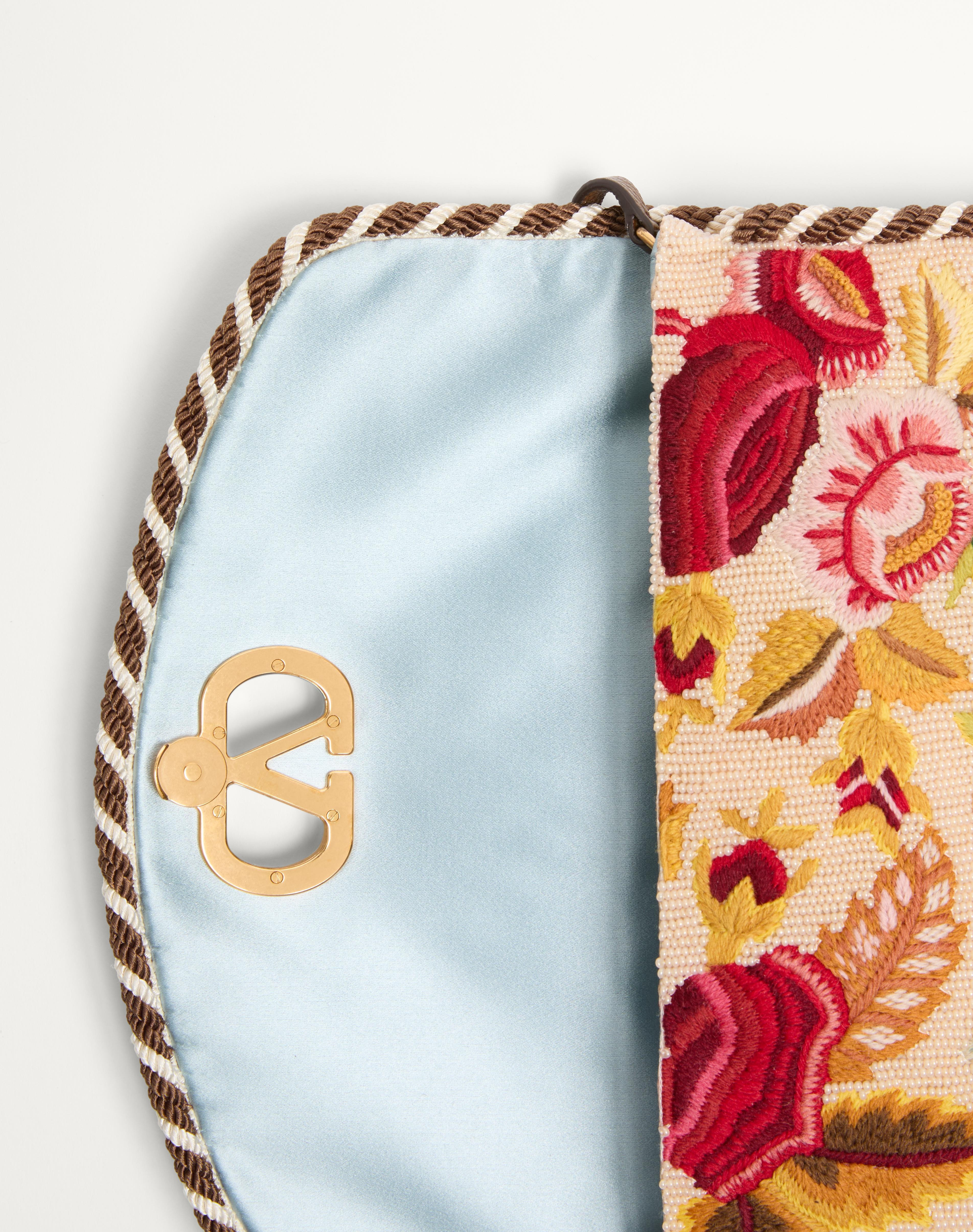 VALENTINO GARAVANI VAIN SOFT EMBROIDERED SMALL SHOULDER BAG - 6