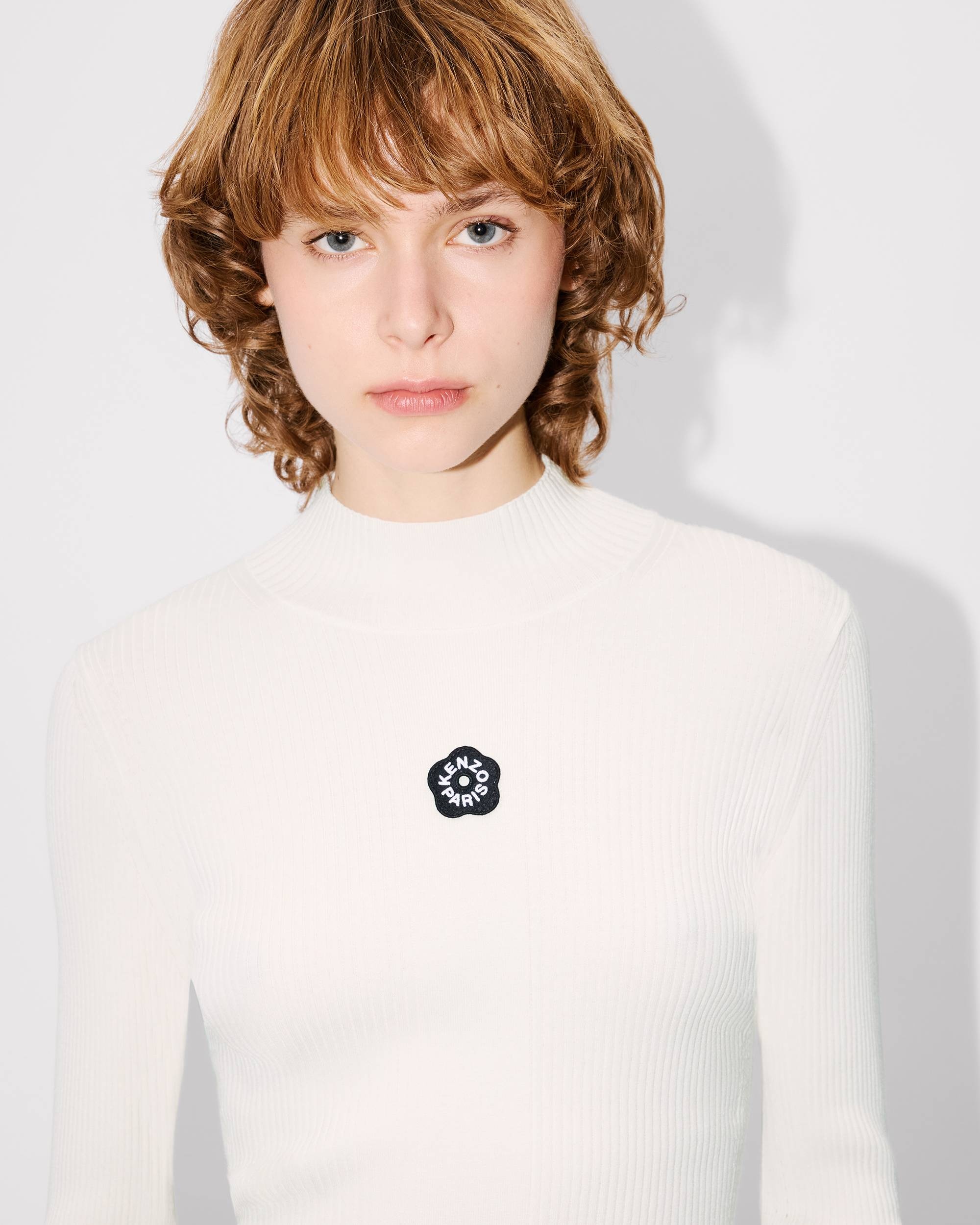 'Boke Flower 2.0' embroidered long sleeve rib top - 6