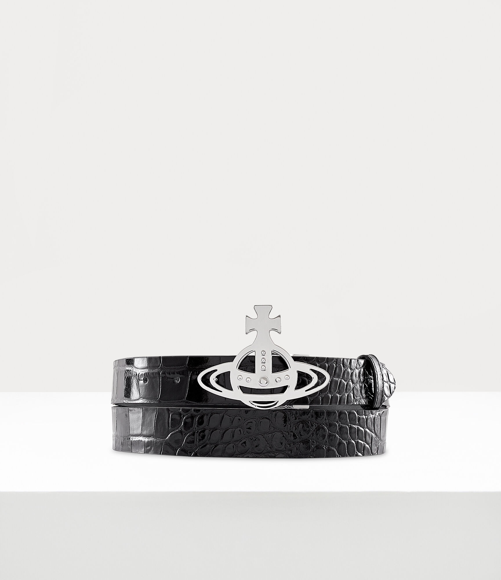 Vivienne Westwood LINE ORB BUCKLE BELT/SILVER | REVERSIBLE
