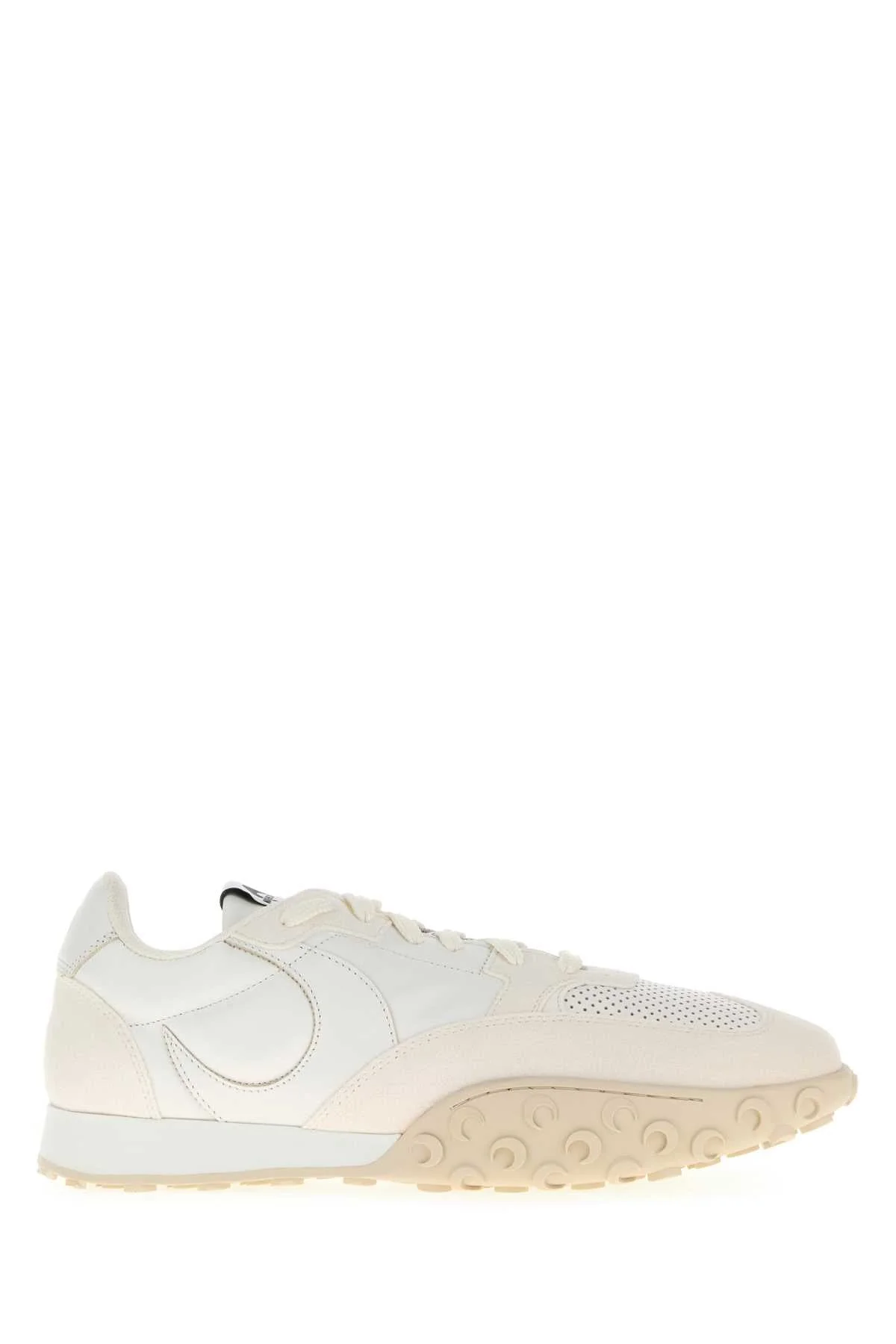 Marine Serre Men White Leather And Suede Ms Rise Sneakers - 1